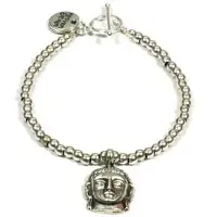 Heaven Eleven - dames armband - rvs kralen met sterling zilver buddha