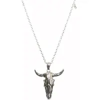 Heaven Eleven - heren ketting - Edelstaal RVS schakel met Bull van Edelstaal - 74cm