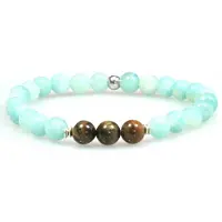Heaven Eleven heren armband Amazoniet Tigereye