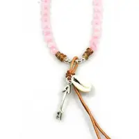 Heaven Eleven - dames ketting - rosequartz met pijl