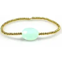 Heaven Eleven Vergulde armband met ovale mintgroene steen
