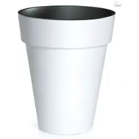 Prosperplast Bloempot Buiten Hoog Rond Cube Slim 46cm WIT Prosperplast