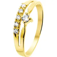 The Jewelry Collection Ring Zirkonia - Geelgoud