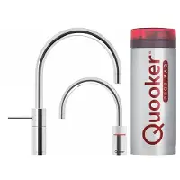 Quooker nordic round twintaps met pro3 vaq-e boiler chroom