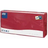 Tork tissue servet 33x33cm 2-laags 1/4-vouw burgundy 10x200