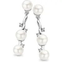 Orphelia ZO-5081 - Oorhangers Zilver 925 - 3 cm - Zirkonia - Shell Pearl