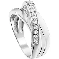 Trendjuwelier huiscollectie Ring Zirkonia Zilver Gerhodineerd
