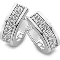 Orphelia Creool Dubble Row Zirconium Sterling Zilver 925