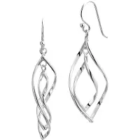 Trendjuwelier huiscollectie Oorhangers Zilver Gerhodineerd Glanzend 50 mm x 16 mm