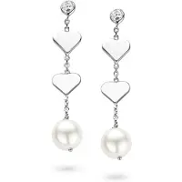 Orphelia Oorbel Pearl Hearts Sterling Zilver 925