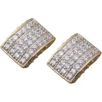 Orphelia ZO-5887-GOLD - Oorknoppen Zilver 925 - 1.3 cm - Zirkonia