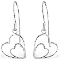 Montebello Oorbellen Adda - Dames - 925 Zilver - Hart - 12 mm - 25 mm