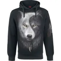 Spiral - Gothic Trui met capuchon - Wolf Chi - S tot XL - voor Mannen - zwart - Maat M