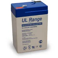 Ultracell UL4.5-6 VRLA AGM Loodaccu (6V, 4.5 Ah, T1 terminal)