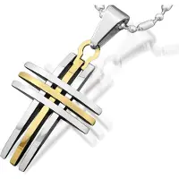 Montebello Ketting Bolt Gold - Edelstaal - Kruis - 3 cm - 50 cm