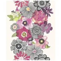 Dutch Wallcoverings Village People bloemen roze/zwart behang (vliesbehang, roze)