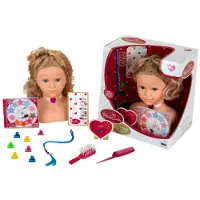 Klein Toys Princess Coralie - Kaphoofd '' Sophia'' met make-up - incl. make-up doos, haartools en versieringen - make-up dermatologisch getest