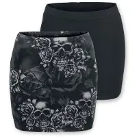 Black premium by emp Minirok - The Double Life - S tot 3XL - voor Vrouwen - zwart-grijs - Maat 3XL