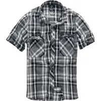 Brandit Overhemd 'Roadstar' donkergrijs / zwart / wit