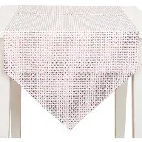 Clayre & Eef tafelloper 50x160 - wit, rood - katoen, 100% katoen