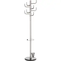 Alco Staande kapstok 2802 2802 Aantal haken: 8 (Ø x h) 40 cm x 172 cm Metaal (poedercoating) Zilver 1 stuk(s)