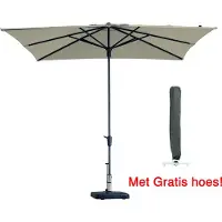 Madison Parasol Vierkant Ecru Madison 280 x 280 cm met GRATIS Cover4All Hoes