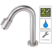 Boss & Wessing Bws fonteinkraan cemal luxe toiletkraan 1/2 inch 25x16x5 cm rvs look