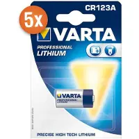 Varta Voordeelpak van 5 x Varta Photo Lithium batterijen CR123A