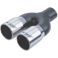 Simoni Racing Uitlaatsierstuk Dubbel Rond RVS - Diameter 76mm - Lengte 230mm - Montage 61mm