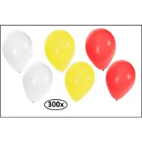 Themaparty 300x Ballonnen rood/wit/geel
