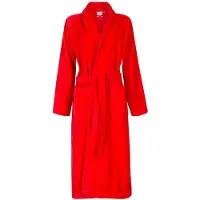 Badrock Unisex badjas rood- velours katoen - sjaalkraag - maat L/XL