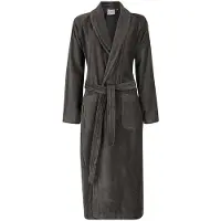 Badrock Unisex badjas antraciet - velours katoen - sjaalkraag - maat S/M