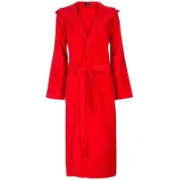 Badrock Unisex badjas rood- badstof katoen - capuchon - maat 2XL