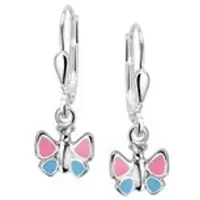 Trendjuwelier huiscollectie Oorhangers Vlinder Zilver Gerhodineerd Glanzend 21 mm x 7.5 mm