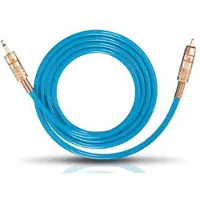 OEHLBACH Cinch / Jackplug Audio Aansluitkabel [1x Cinch-stekker - 1x Jackplug male 3.5 mm] 1.50 m Blauw Vergulde steekcontacten Oehlbach NF 113
