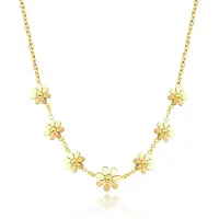 Montebello Ketting Arzou Gold - Dames - 316L Staal PVC - Bloem - 40 + 5 cm