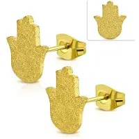 Montebello Oorbellen Ayla B - Dames - 316L Staal PVC - Hand van Fatima - 10 x9 mm