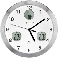 Bresser Mytime Radiografisch Gestuurde Wandklok Met Temperatuur-en Vochtigheidsmeting