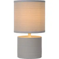 Lucide GREASBY - Tafellamp - Ø 14 cm - 1xE14 - Grijs - Japandi