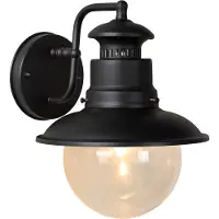 Lucide FIGO - Wandlamp Binnen/Buiten - Ø 21,5 cm - 1xE27 - IP44 - Zwart