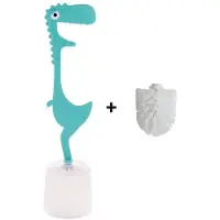 Dhink Dinosaurus WC borstel Grappig Toiletborstel Extra Borstel Trendy- Blauw