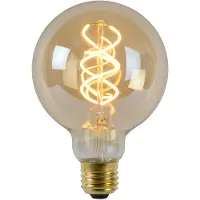 Lucide LED filament lamp - Ø 9,5 x 13,8 cm - E27 - 4,9W dimbaar - 2200K - amber